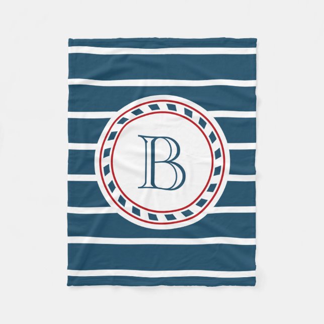 Monogram design fleece blanket (Front)