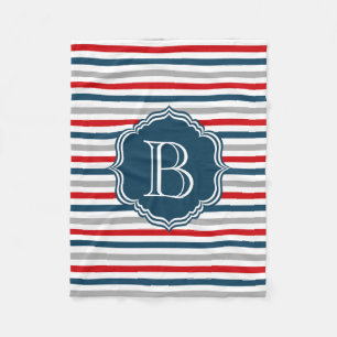 Monogram design fleece blanket