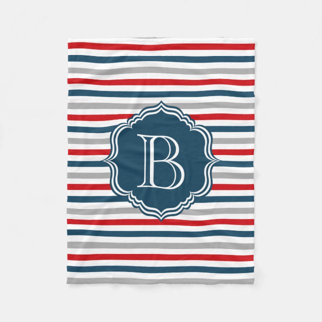 Monogram design fleece blanket (Front)