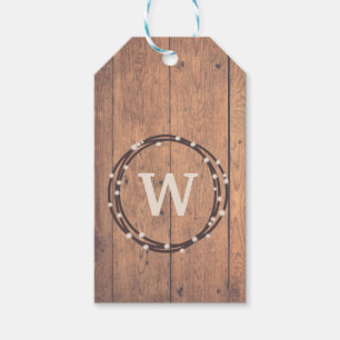 Monogram design gift tags