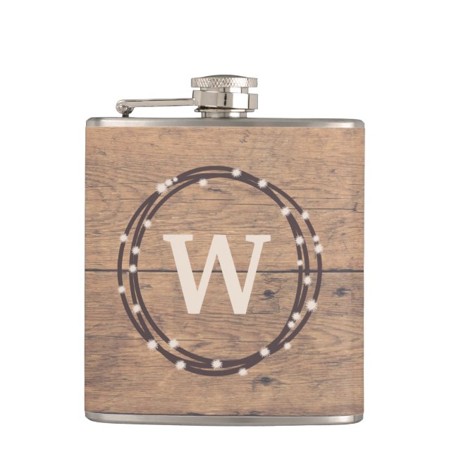 Monogram design hip flask (Front)