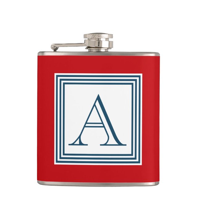 Monogram design hip flask (Front)