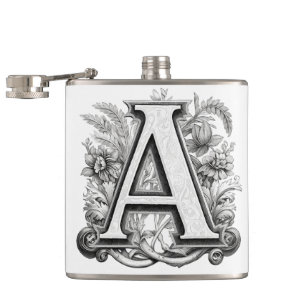Monogram Design Hip Flask