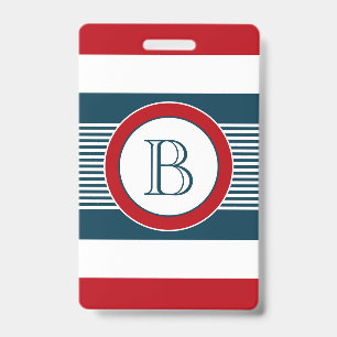Monogram design ID badge