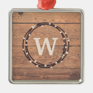 Monogram design metal tree decoration