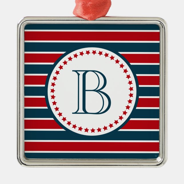 Monogram design metal tree decoration (Front)