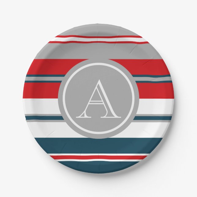 Monogram design paper plate (Front)