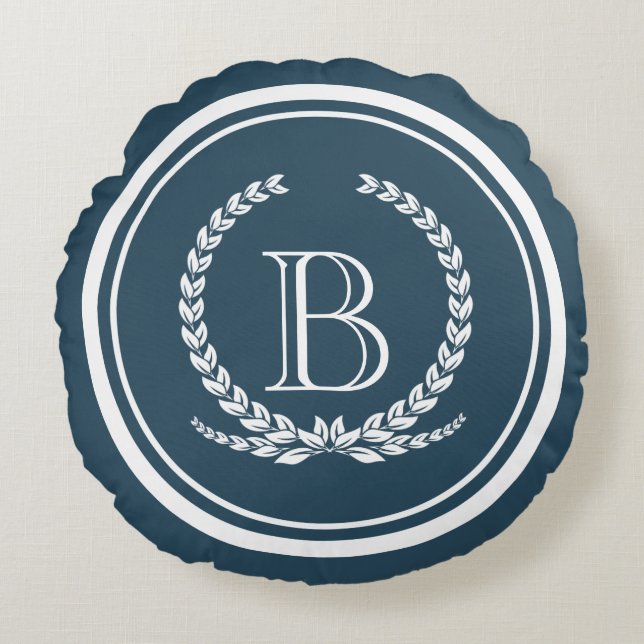 Monogram design round cushion (Front)