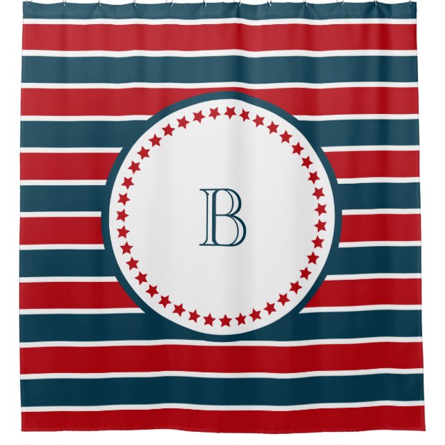 Monogram design shower curtain (Front)