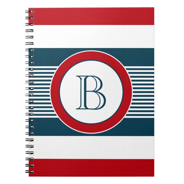 Monogram design spiral notebook (Front)