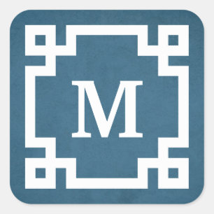 Monogram design square sticker