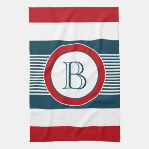 Monogram design tea towel