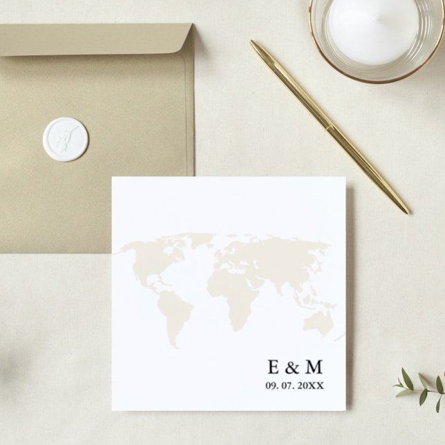 Monogram destination travel theme wedding napkin (Creator Uploaded)