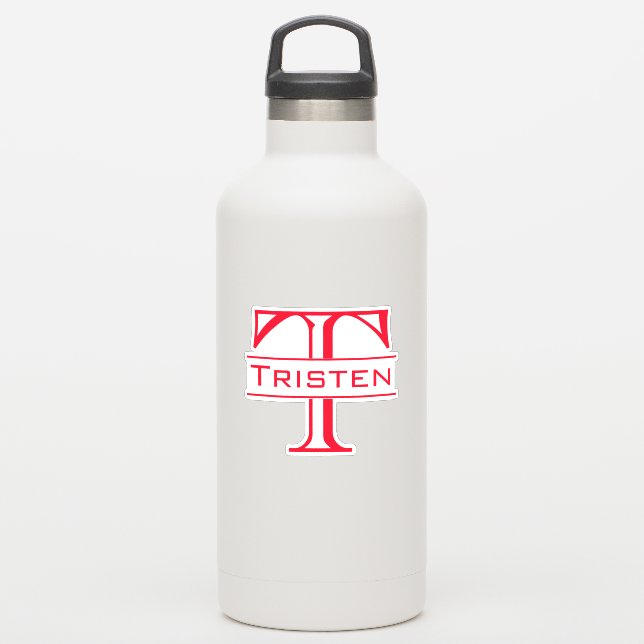 Monogram Die Cut Custom Personalised Sticker (Waterbottle)