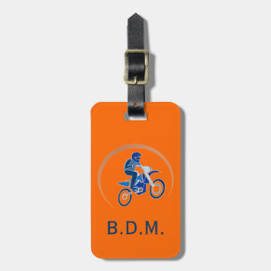 Monogram Dirt Biker Vector Biking Luggage Tag