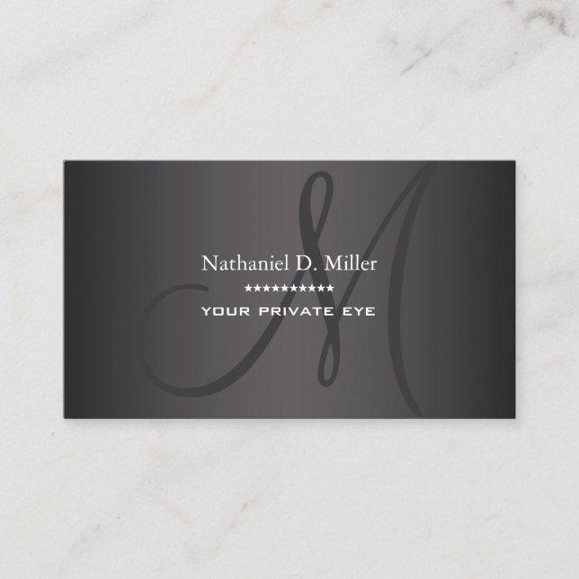 Monogram DIY Smoked Ash Business Card (Front)