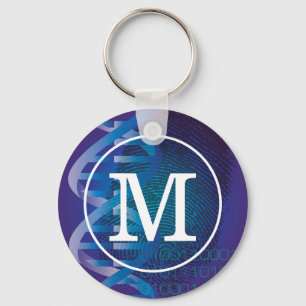 Monogram DNA Fingerprint Science Key Ring