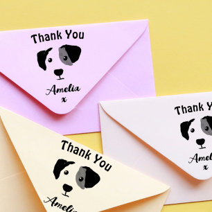 Monogram Dog Thank You  Rubber Stamp