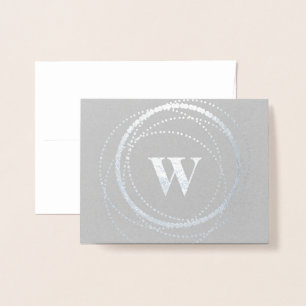 Monogram Dot Circle Stationary Foil Card
