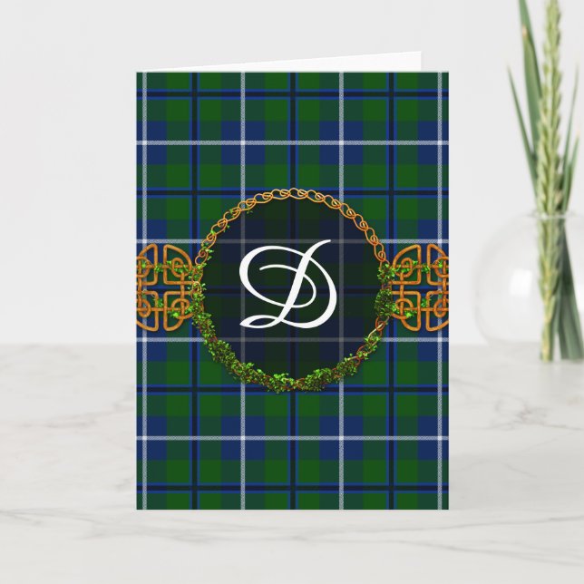 Monogram Douglas Tartan Note Card (Front)