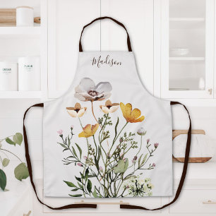Monogram Dried Wildflower Bouquet Apron