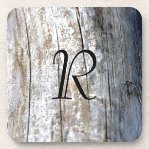 Monogram Driftwood Coaster
