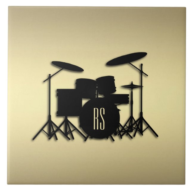 Monogram Drum Set Gold Tile (Front)