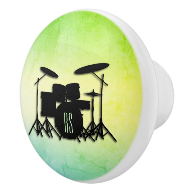Monogram Drum Set Green Ceramic Knob (Right)