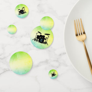 Monogram Drum Set Green Confetti