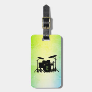 Monogram Drum Set Green Luggage Tag