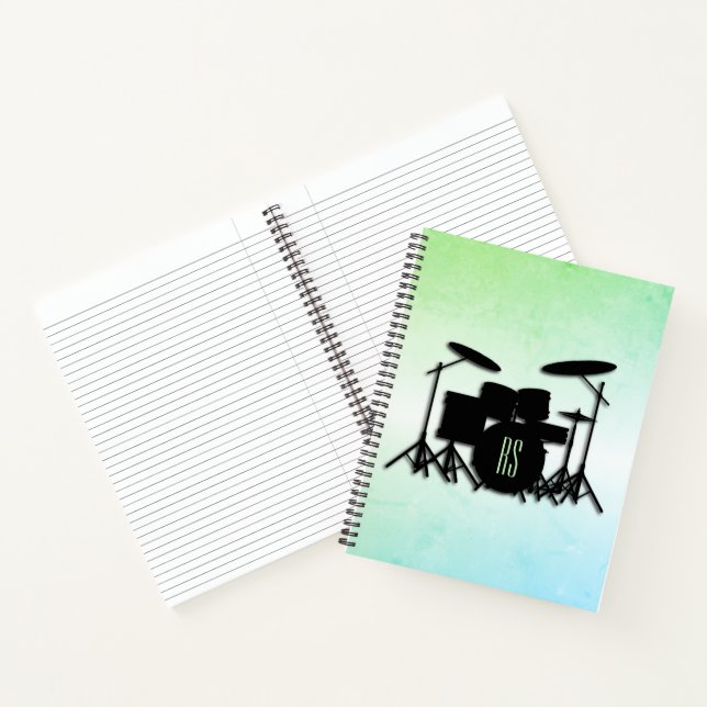 Monogram Drum Set Green Notebook (Inside)