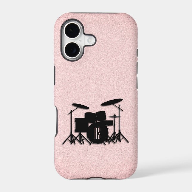 Monogram Drum Set Music Design Pink  (Back)