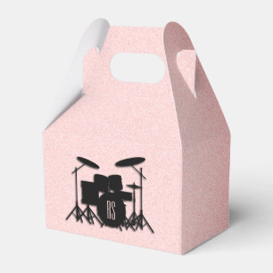 Monogram Drum Set Music Design Pink Favour Box