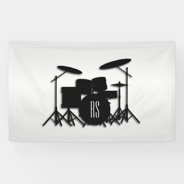 Monogram Drum Set Silver Banner (Horizontal)