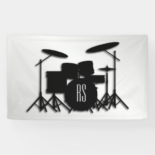 Monogram Drum Set Silver Banner