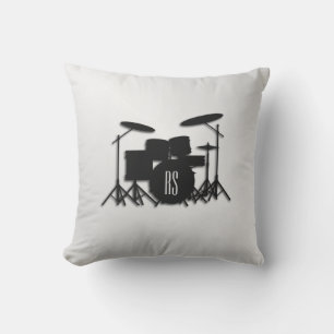 Monogram Drum Set Silver Cushion