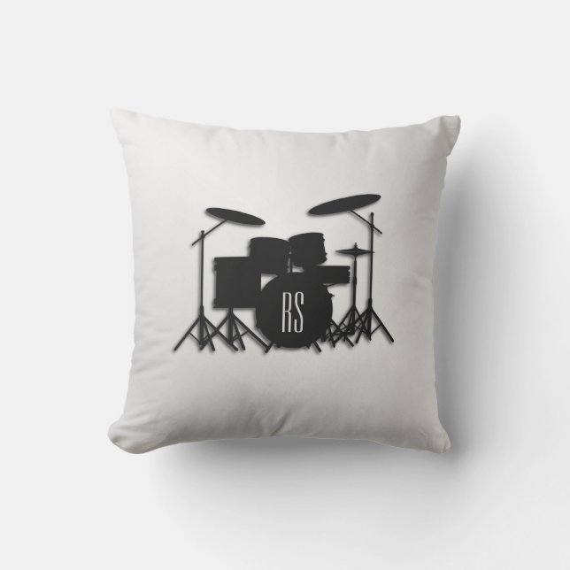Monogram Drum Set Silver Cushion (Front)