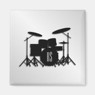 Monogram Drum Set Silver Magnet