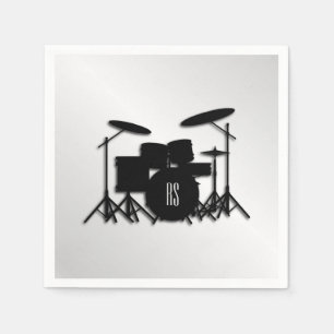 Monogram Drum Set Silver Napkin