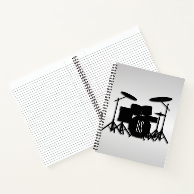 Monogram Drum Set Silver Notebook (Inside)