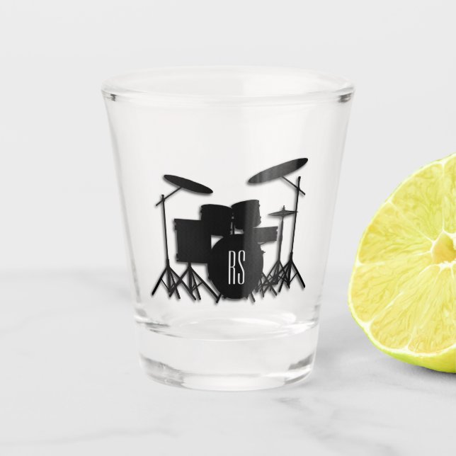 Monogram Drum Set Silver Shot Glass (Front)