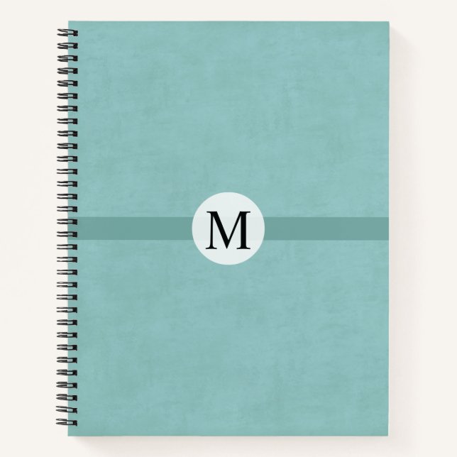 Monogram duck egg green journal for her (Front)