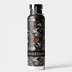 Monogram Duck Goose Rabbit Hunting Autumn Leaves Water Bottle