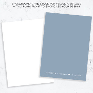 Monogram Dusty Blue Background For Vellum Overlay Invitation