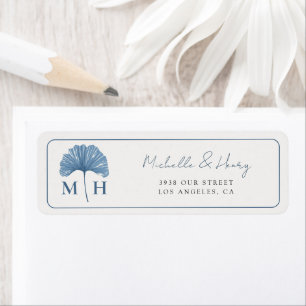 Monogram Dusty Blue Botancial Watercolor Wedding