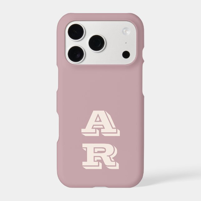 Monogram Dusty Rose Ivory Initials Minimalist Chic (Back)