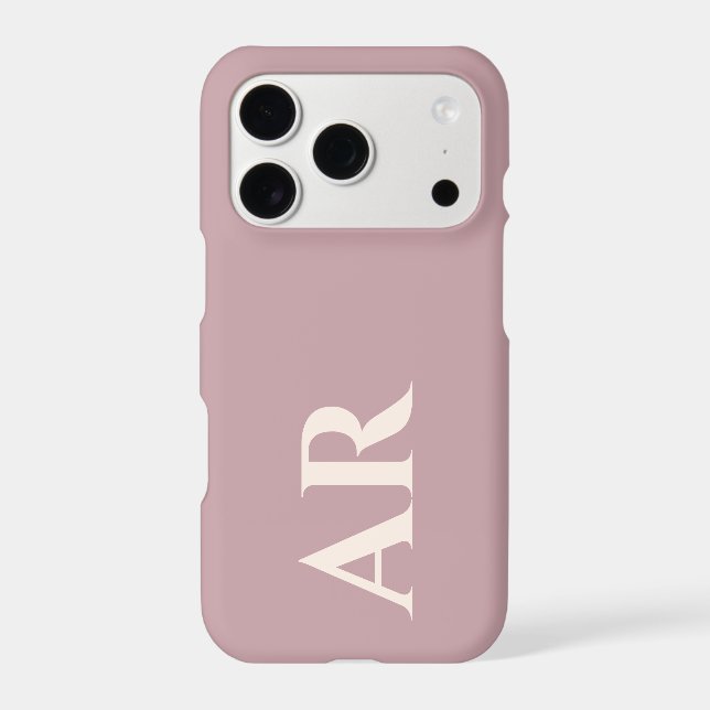 Monogram Dusty Rose Ivory Initials Minimalist Chic (Back)