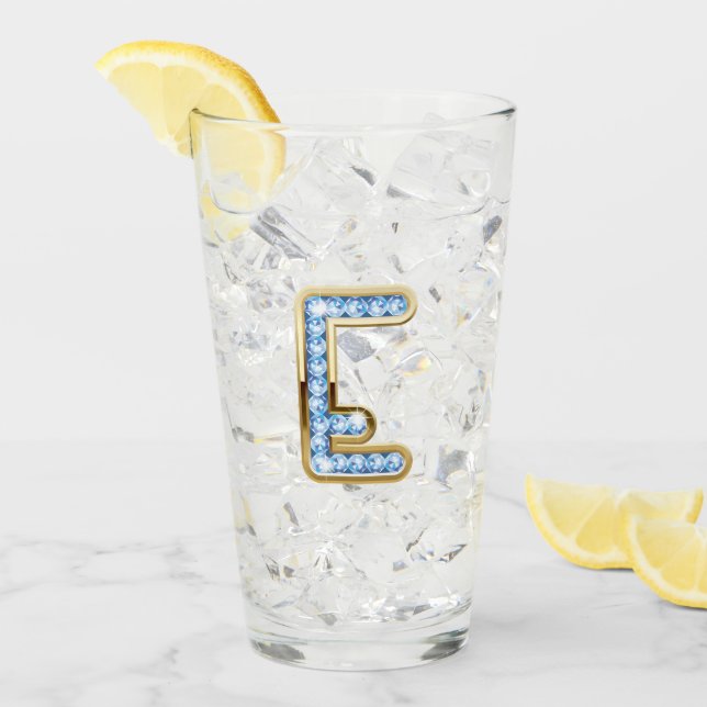 Monogram E - 16 oz Glass  (Front Ice)