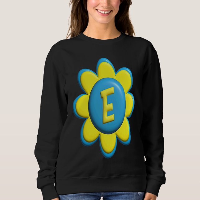 Monogram E  Colorful Flower Sweatshirt (Front)