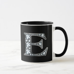 Monogram E Faux Diamond Mug